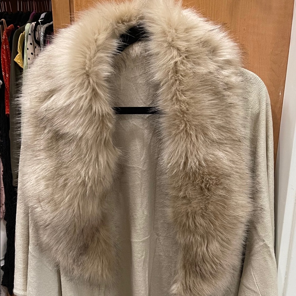 Faux fur cape